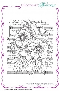 Hark the Christmas Rose individual unmounted rubber stamp  - A6